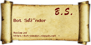 Bot Sándor névjegykártya